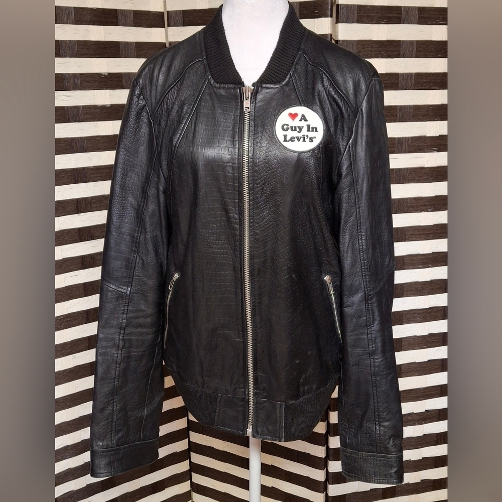 Barneys Originals Leather Jacket, Levi's Patch ❤️ A Guy In Levi's, Women Size S